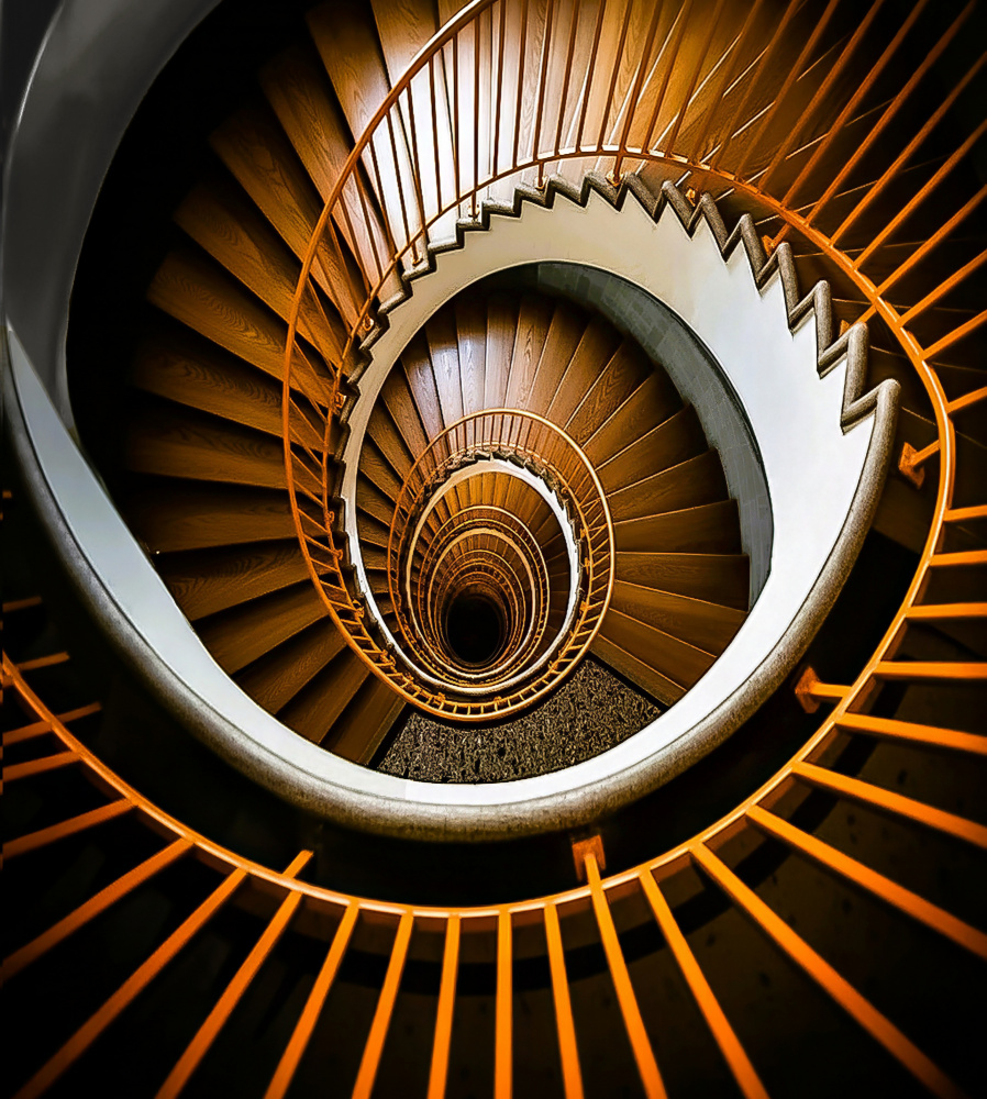 Infinite Spiral Staircase by Arnon Orbach — canvas wall art