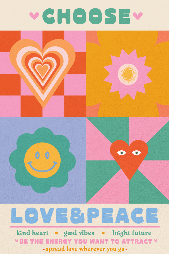 Choose Love and Peace by Treechild — canvas wall art