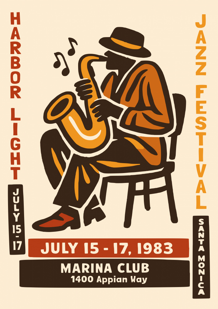 Retro Jazz Musician by Patryk Krygowski — canvas wall art