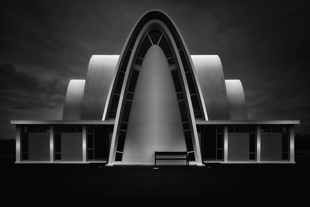 Curved Modern Church by Oliver Buchmann — canvas wall art