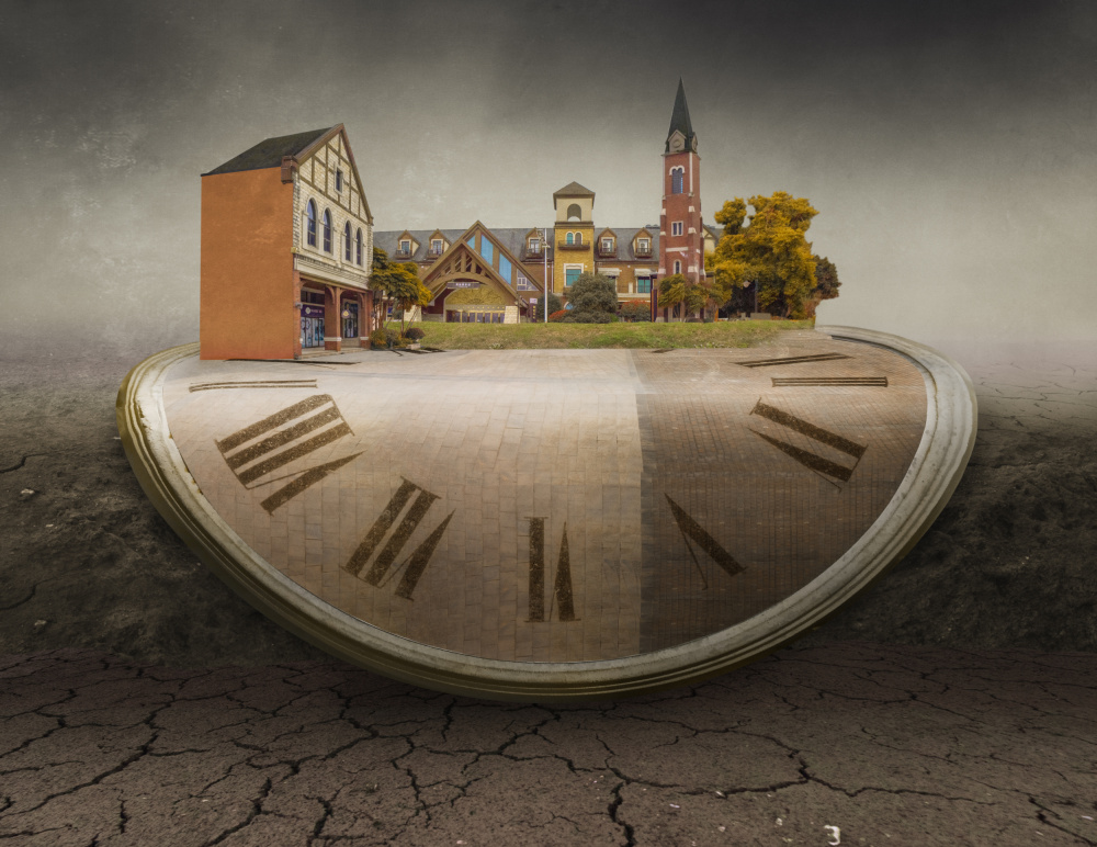 Surreal Clock City by Biao  Huang — canvas wall art