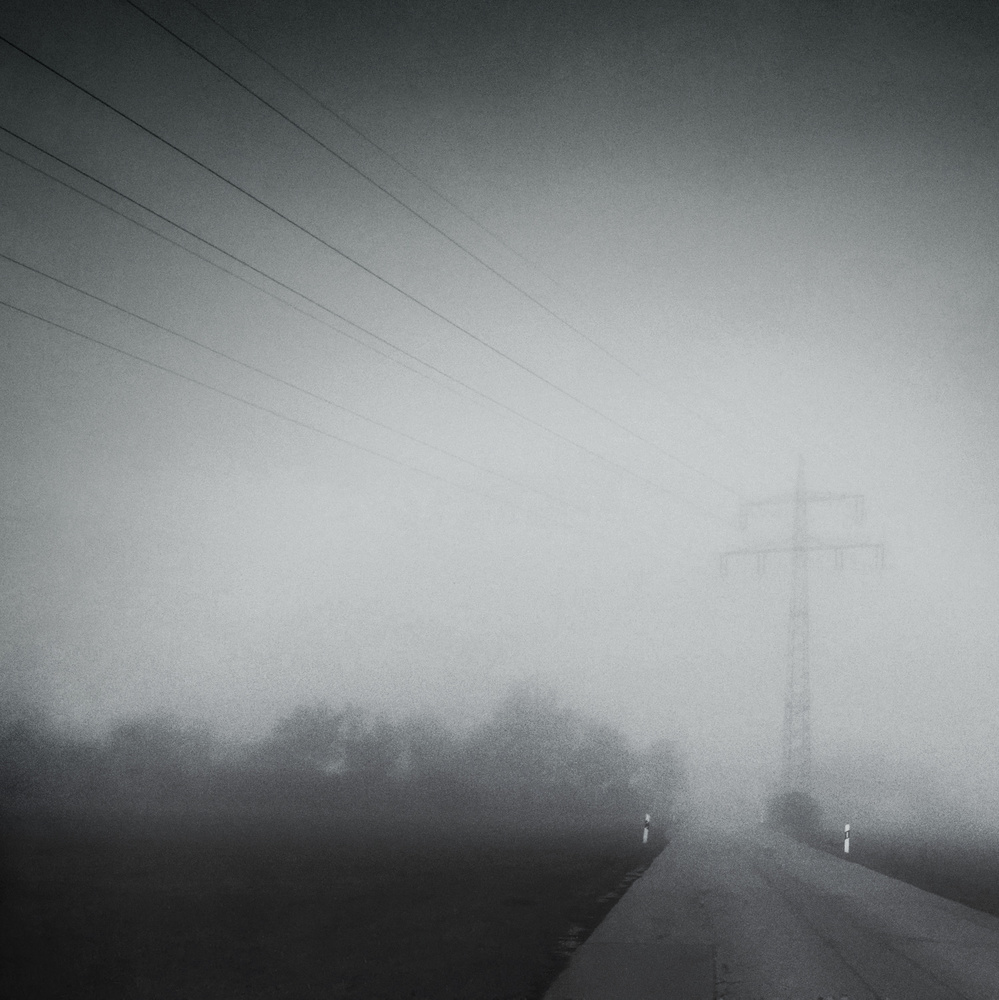 Foggy Road Pylon by Alexej Schulz — canvas wall art