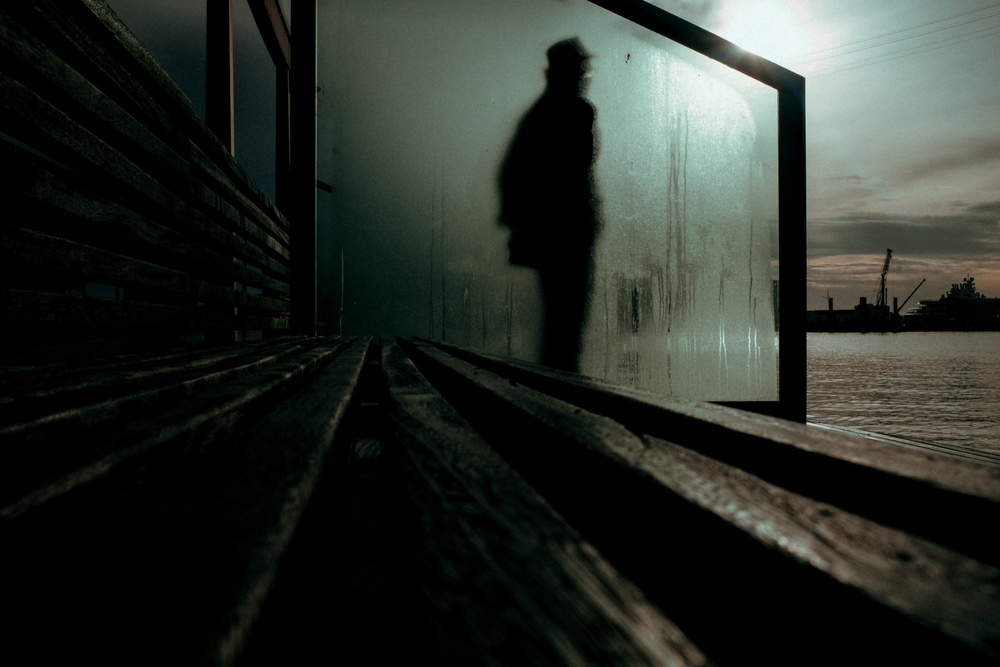 Shadowy Man At Dusk by Ignasi Raventos — canvas wall art
