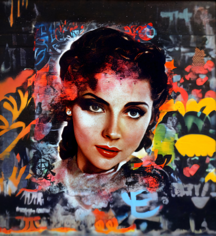 Vibrant Woman Street Art by Cicero Spin — canvas wall art
