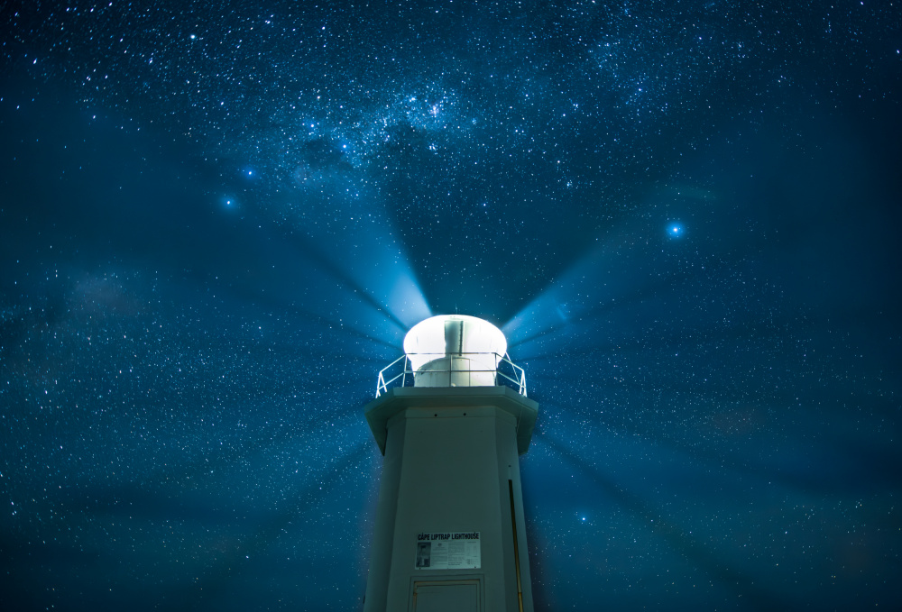 Lighthouse Starry Night by Zhaonian Zhou — canvas wall art
