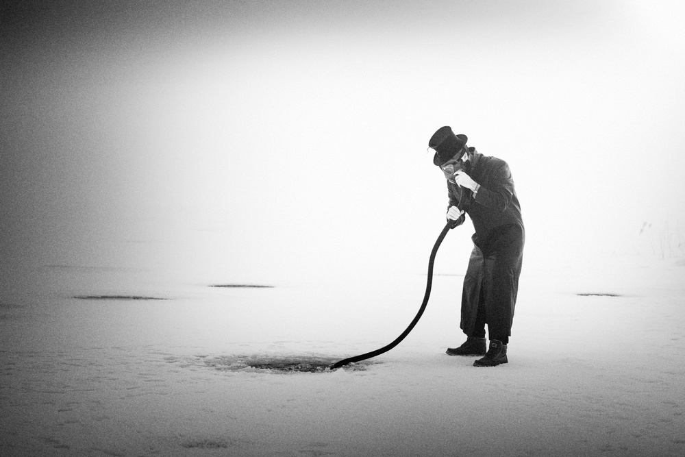 Man In Frozen Landscape by Amir Bajrich — canvas wall art