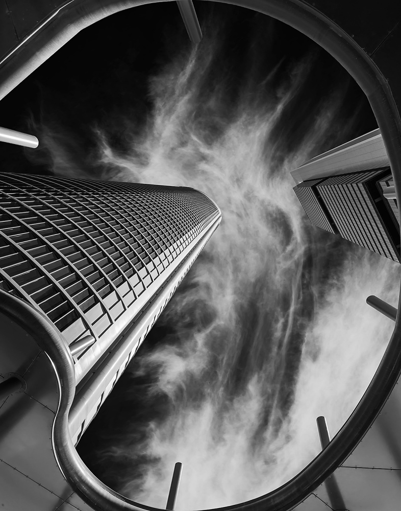 Skyscrapers Cloud Ascent by E. de Juan — canvas wall art