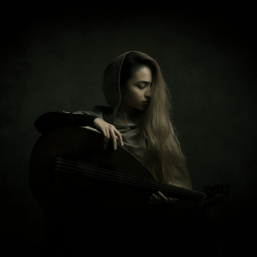 Serene Oud Player by Moein Hasheminasab — canvas wall art