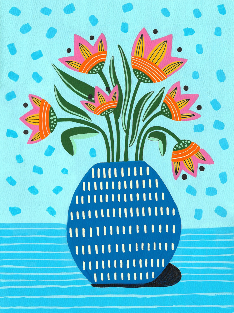 Vibrant Floral Arrangement by Sara Coulter — canvas wall art