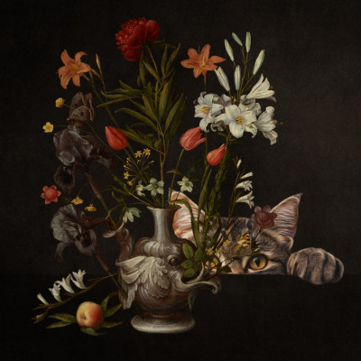 Vintage Vase With Vibrant Flowers