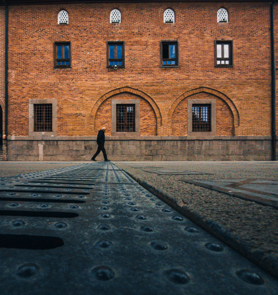 Man on City Path by Doruk Uysal — canvas wall art