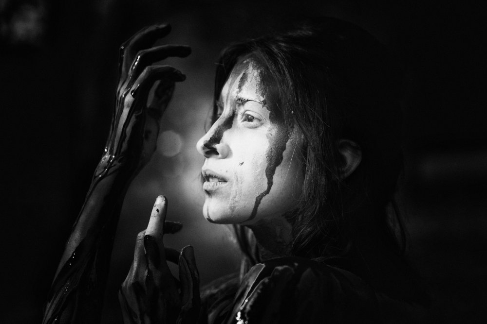 Emotional Drip Portrait by Miki Meir Levi — canvas wall art
