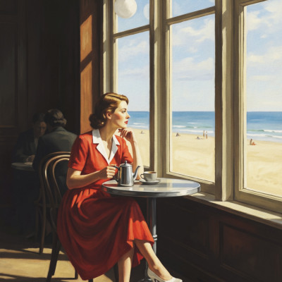 Thoughtful Woman Beach View