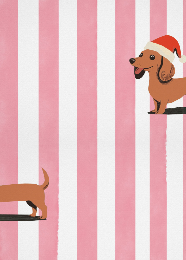 Happy Christmas Dachshund by Old Artists Studio — canvas wall art