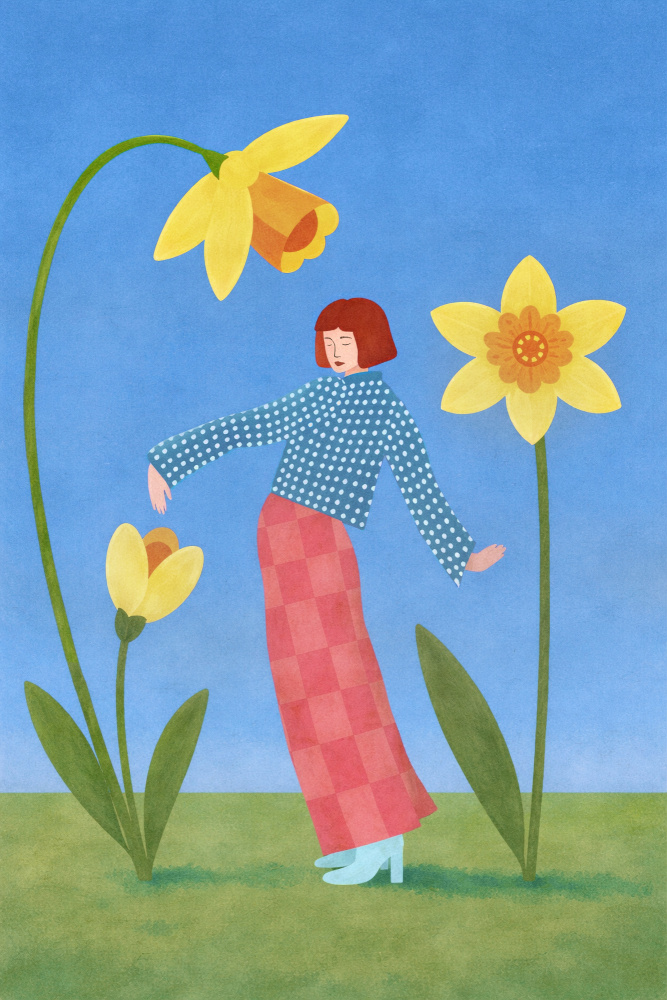 Spring Daffodil Dance by Essa Van Reis — canvas wall art