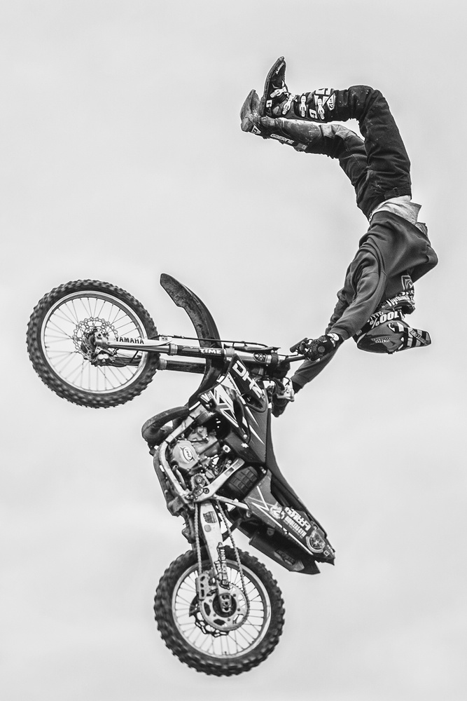 Upside Down Motocross by Zhou Chengzhou — canvas wall art