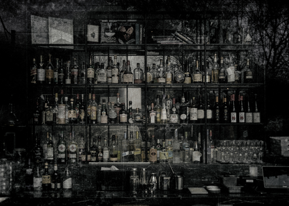 Dark Bar Spirits by The Learning Curve Photography — canvas wall art