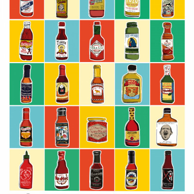 Hot Sauce Squares Standard Wall Art