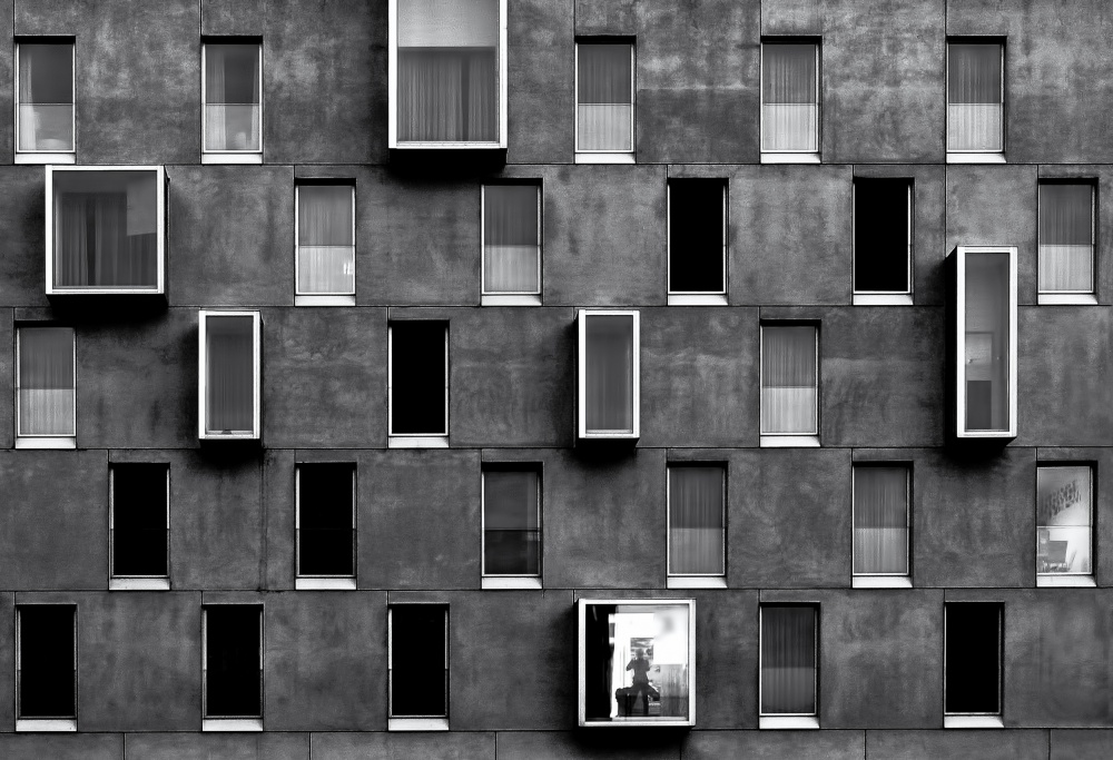 Urban Geometric Windows by Ercan Sahin — canvas wall art