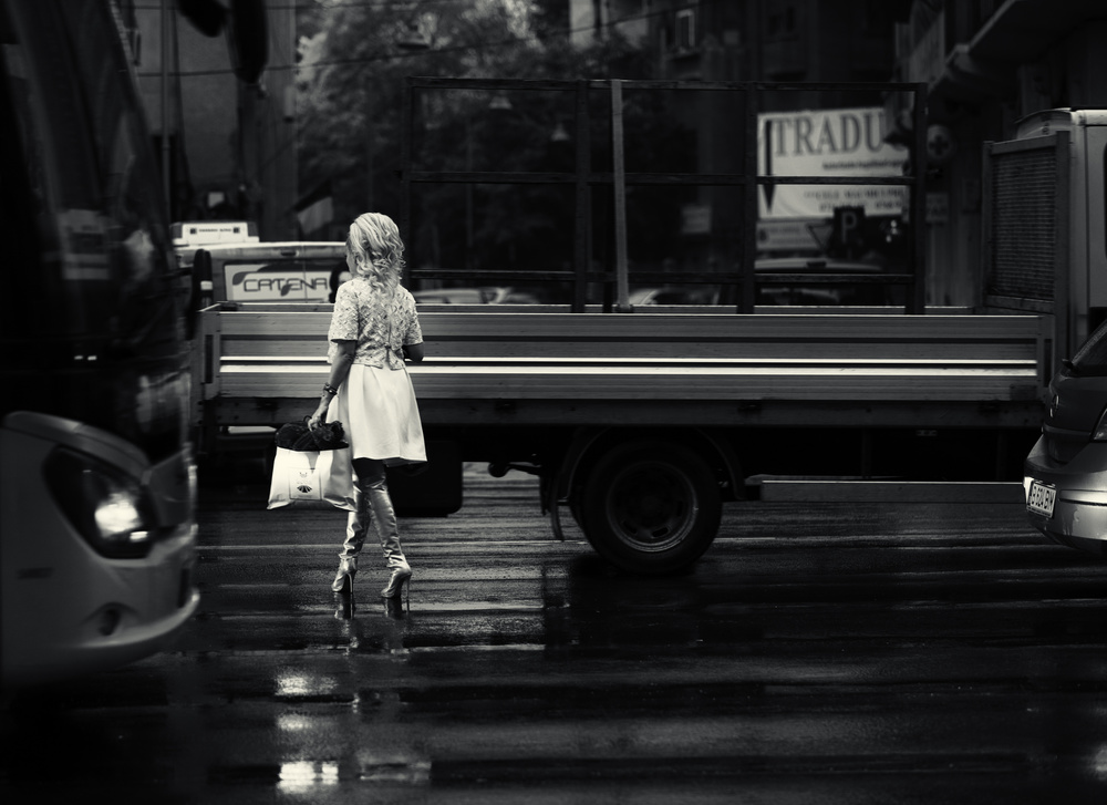 High Heels City Walk by Julien Oncete — canvas wall art