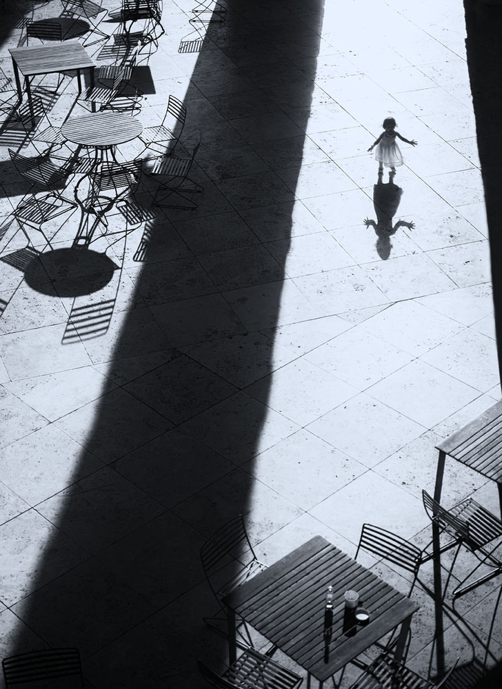 Little Girl's Long Shadow by Tina Kim — canvas wall art