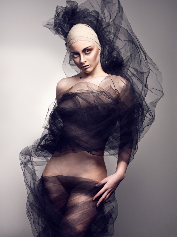 Mysterious Draped Woman by Michele Balistreri — canvas wall art