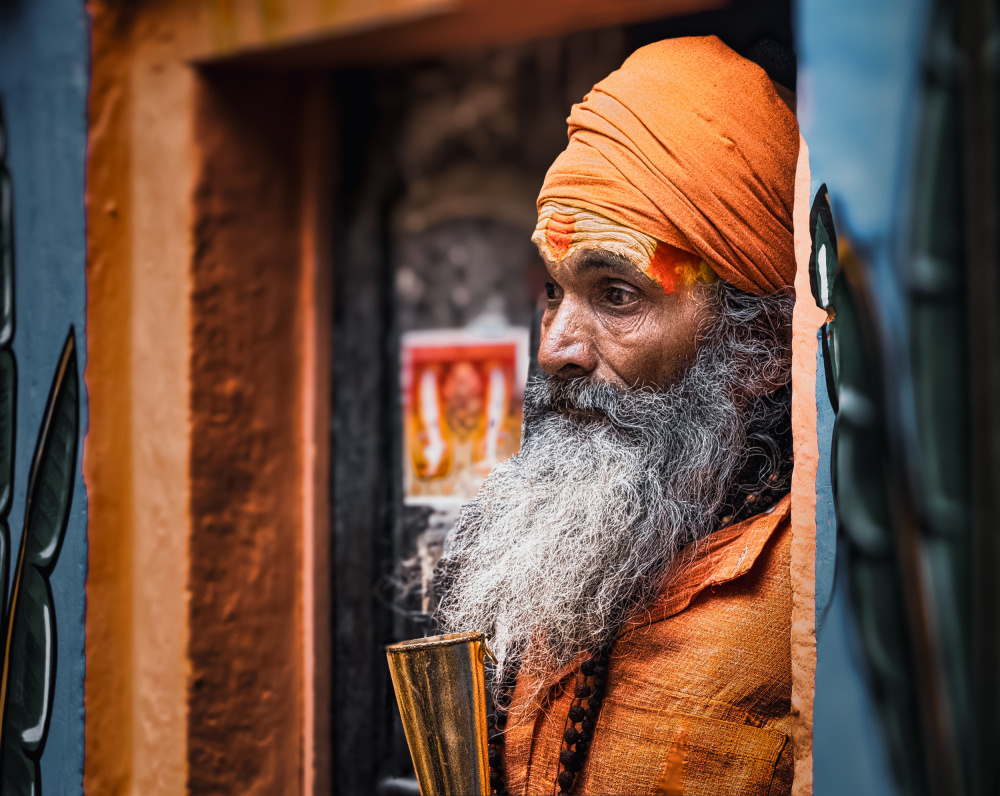 Contemplative Sadhu Portrait by Rahul Wedpathak — canvas wall art