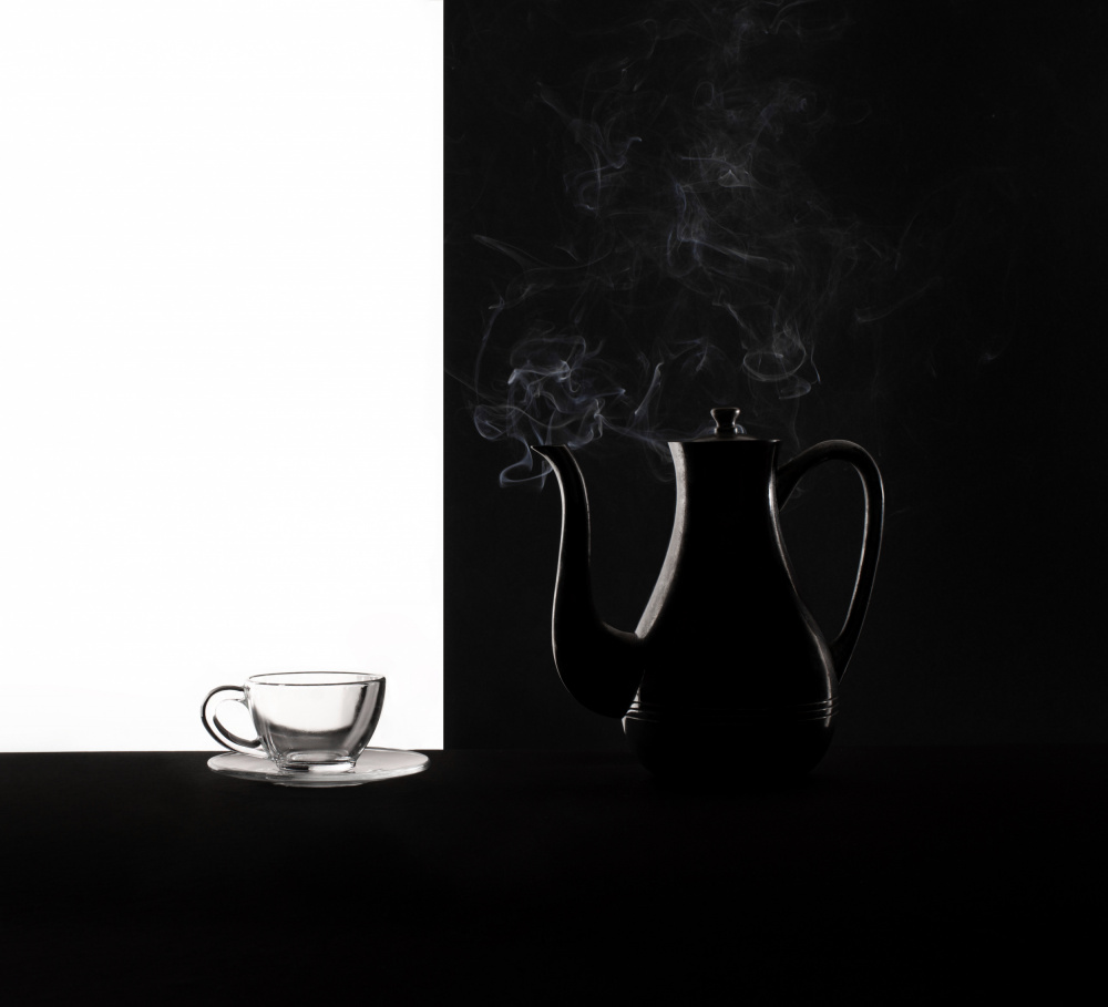 Steaming Coffee Contrast by Margareth Perfoncio — canvas wall art
