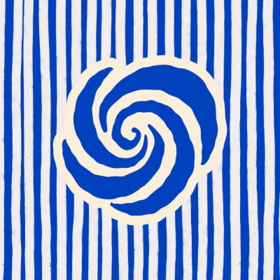 Blue Swirl And Stripes