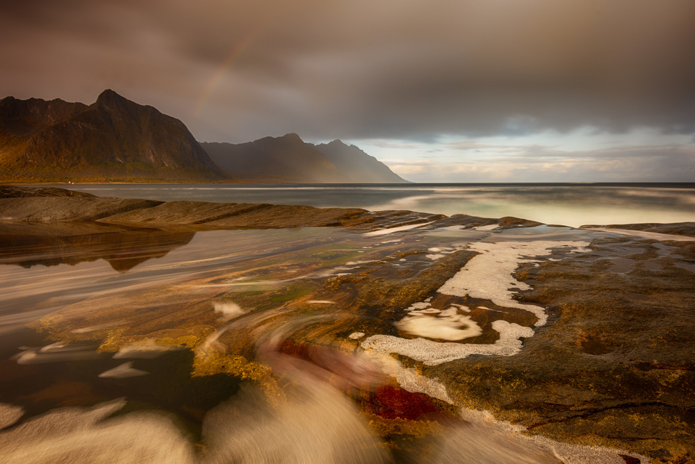 Moody Coastal Rainbow by Piet Haaksma — canvas wall art