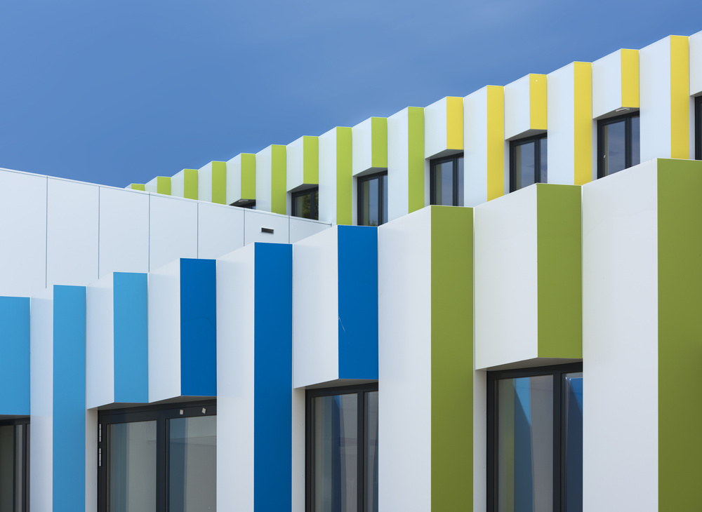 Colorful Building Facade by Greetje van Son — canvas wall art