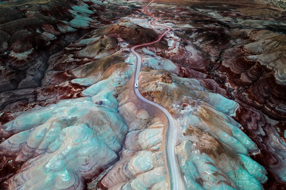 Colorful Desert Road by James Bian — canvas wall art