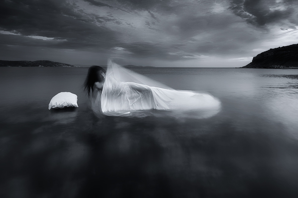 Ethereal Woman Floating by Maria Kaimaki — canvas wall art