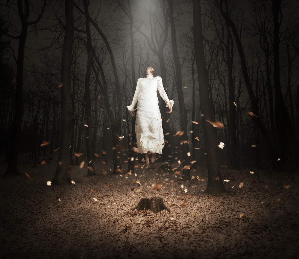 Levitating Forest Woman by Martin Marcisovsky — canvas wall art