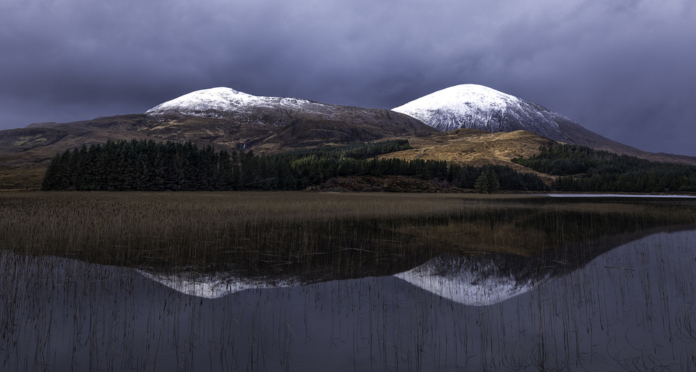 Snowy Peaks Reflection by Rob Darby — canvas wall art