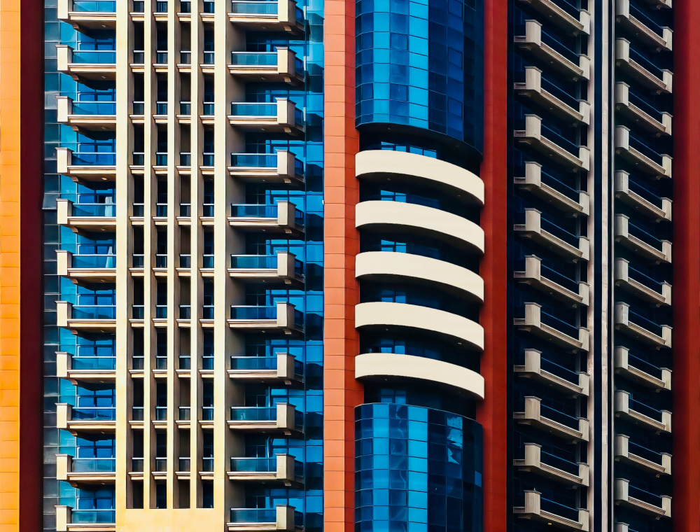 Vibrant Skyscraper Facades by Arnon Orbach — canvas wall art