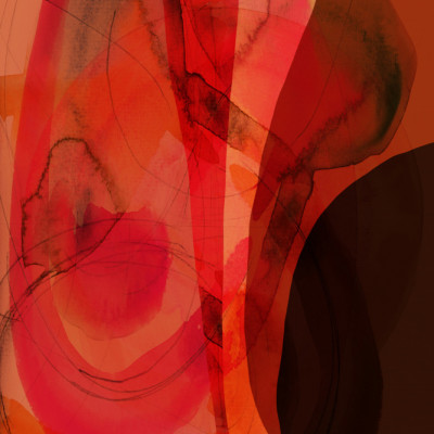 Orange Red Abstract Flow