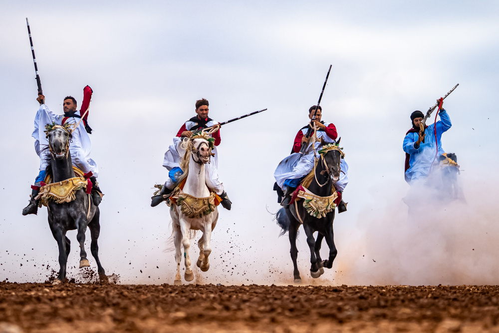 Moroccan Fantasia Horsemen by ABDERRAHIM ZIGH — canvas wall art