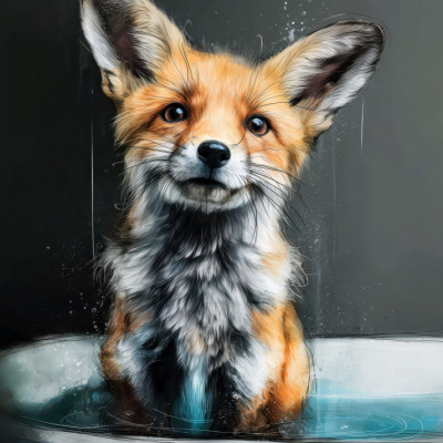 Fox In Bathtube 7