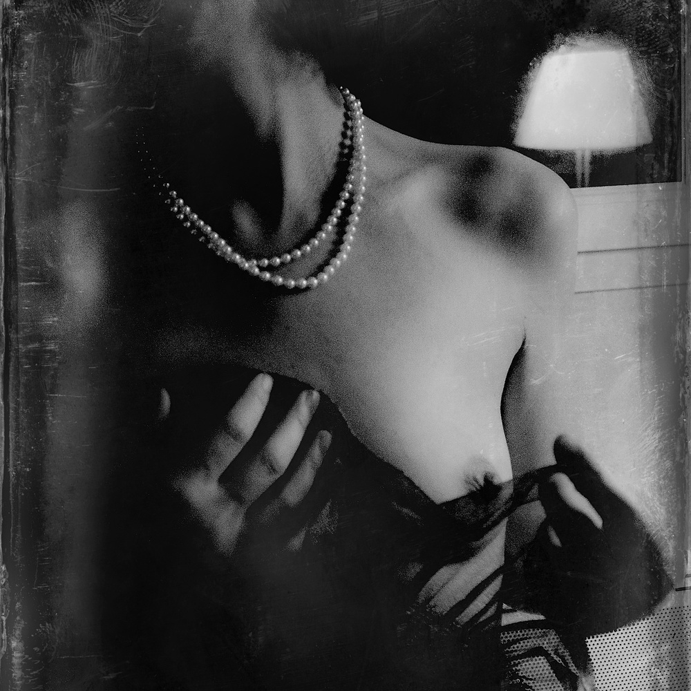 Elegant Pearl Reveal by Bogdan Bouşcă — canvas wall art