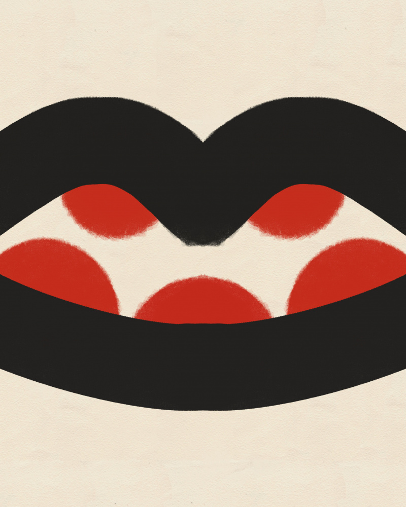 Black Lips Red Dots by Deepthi s — canvas wall art