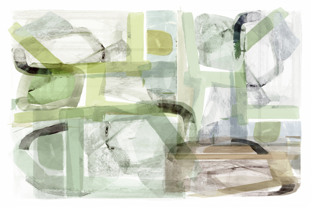 Soft Green Abstract Shapes by cartissi — canvas wall art