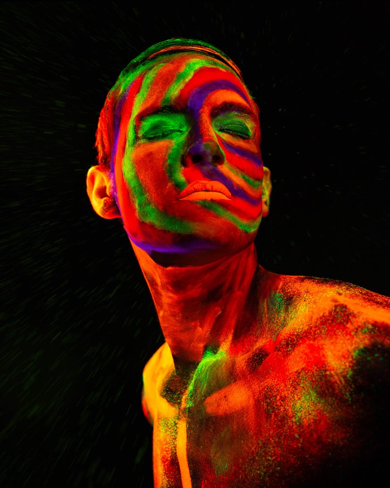 Neon Painted Portrait by Anderson Diaz — canvas wall art