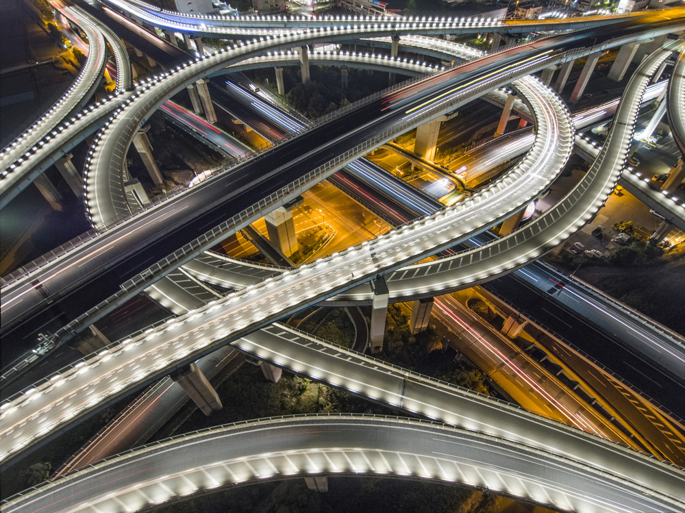 Night City Interchange by Kobayashi Tetsurou — canvas wall art