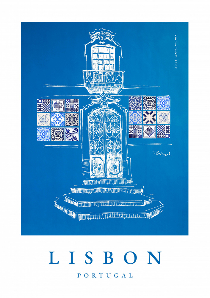 Lisbon Azulejo Facade by Awol Art Alex — canvas wall art