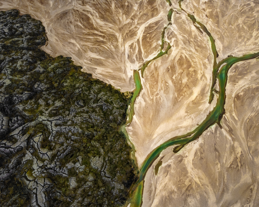 Aerial Braided River by Clara Gamito — canvas wall art