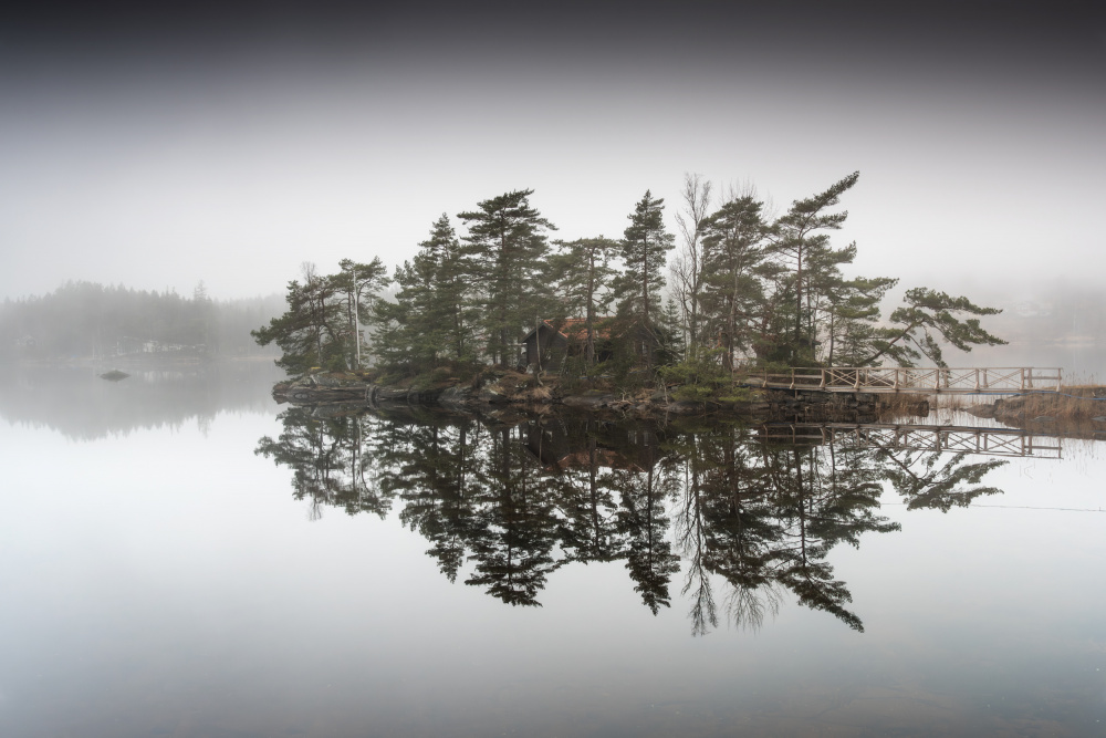 Misty Island Reflections by Benny Pettersson — canvas wall art