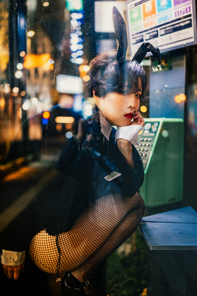 Urban Bunny Reflection by Kurosaki Sangan — canvas wall art