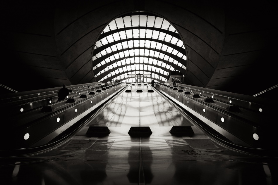 Modern Escalator Light by Shigehiro Ono — canvas wall art