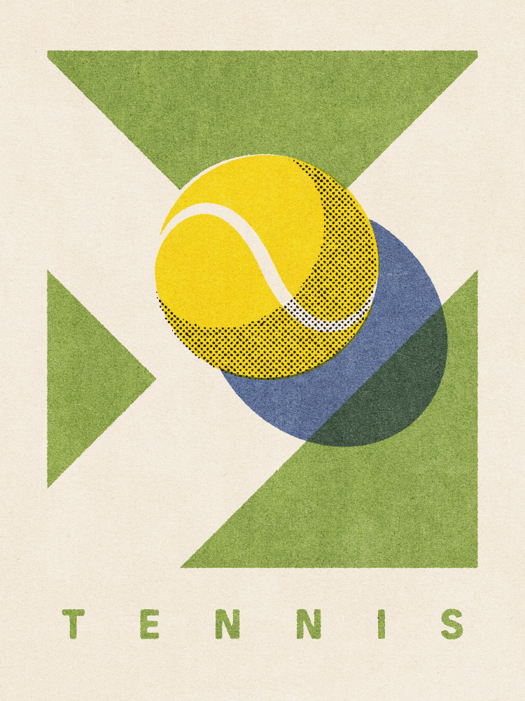 Retro Tennis Game by Daniel Coulmann — canvas wall art